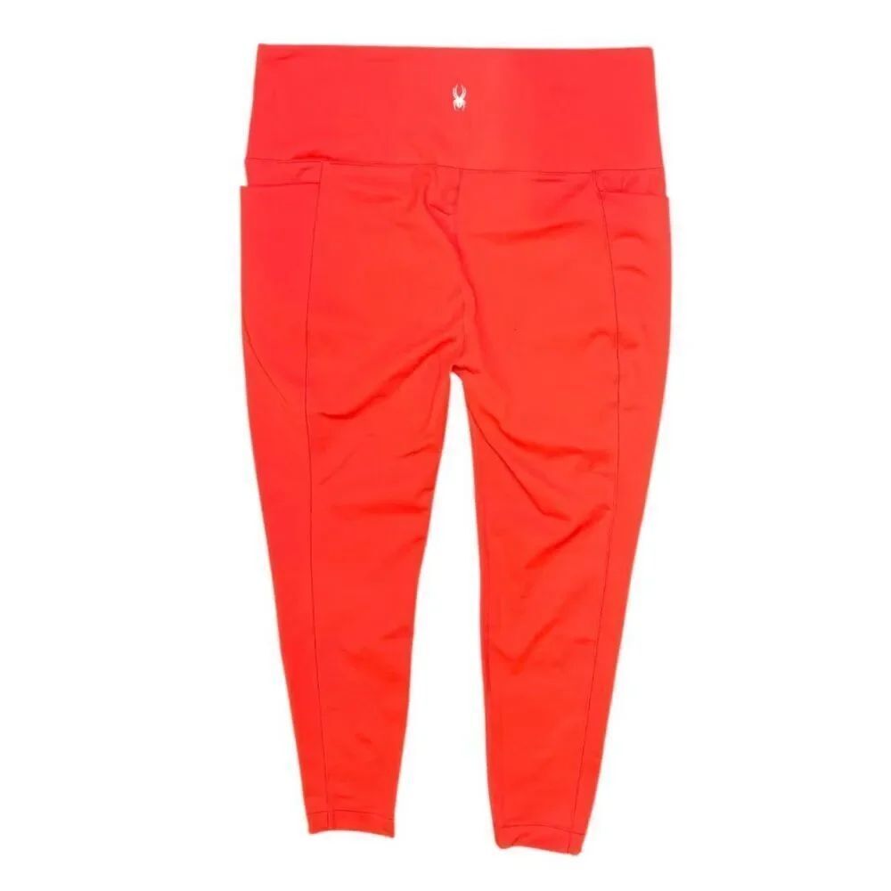 Spyder Active Leggings X-Large Red Phone Pocket Active Work Out Leisurewear - Picture 3 of 14